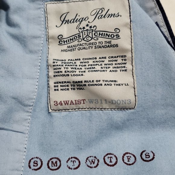 NWT Vintage 32-33x 32 Indigo Palms Chino Corduroy Blue Relaxed Fit Pants - Picture 13 of 13